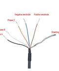 Wires of Incremental Rotary Encoder E6B2-CWZ6C 1000 P R 5-24V DC NPN Output labeled for phase and electrodes