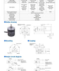 Specifications and diagrams for Incremental Rotary Encoder E6B2-CWZ6C 1000 P R 5-24V DC NPN Output, Compact Rugged Lightweight Sensor