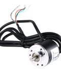Incremental Rotary Encoder Module With 600 PPR Pulses, DC 5 To 24V, close-up view showing shaft and wiring