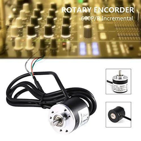 Incremental Rotary Encoder Module With 600 PPR Pulses, DC 5 To 24V, shown with control knobs, compact design for precise measurement