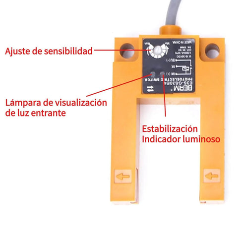 Inductive Photoelectric Switch For Pro Projects No-Nonsense NPN 3-Wire Output DC 10-30V U-Shaped Design with controls and indicators