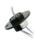 Six-Way Conductive Slip Ring Assembly with 2A Rating for Industrial Machines, heavy-duty collector ring, black circular design
