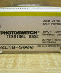 42LTB-5000 Photo Terminal Base Switch packaging with 120V AC input and 2 VA output details for industrial control panels