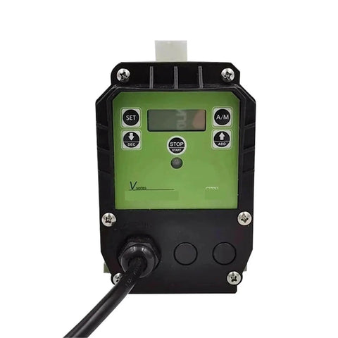 Front view of Heavy Duty Diaphragm Metering Pump 220V Electromagnetic Dosing Pump with digital display and manual control for industrial use.