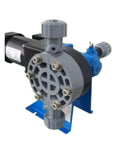 Rugged PVC Diaphragm Metering Pump Dosing System Model BX50 with 88.5L Capacity, 5 Bar Pressure, front view of durable pump head.