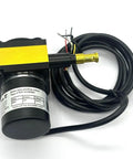 1000mm Draw Wire Encoder With 24V DC Supply And 0 To 5K Ohm Output, pro grade linear position sensor front view with coiled cable