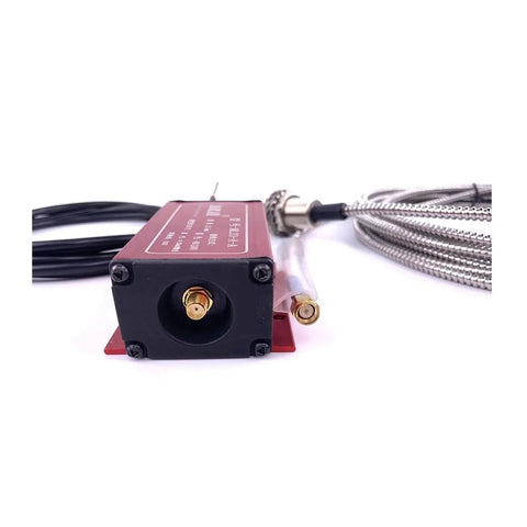 Eddy Current Displacement Sensor ML33-A-R 5mm with RS485 Signal Output, stainless steel build, front view for industrial use