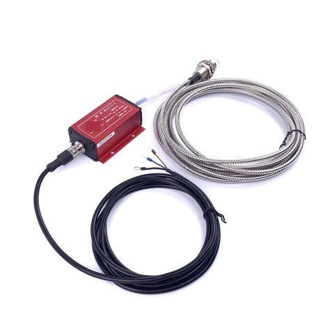 Eddy Current Displacement Sensor ML33-A-R 5mm with RS485 Signal Output, stainless steel, coiled cable, industrial automation component.