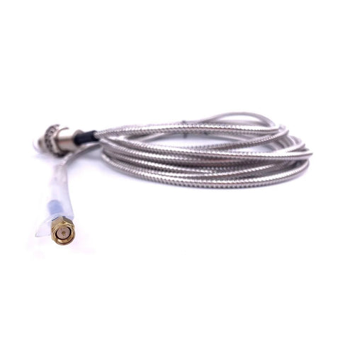 Coiled Eddy Current Displacement Sensor ML33-A-R 5mm With RS485 Signal Output in flexible stainless steel sheath, close-up view.