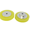 2 Pack Industrial Encoder Roller Wheel Set, Wear Resistant Non Slip Polyurethane Metering Wheel For Rotary Encoders And Inkjet Marking Machines, 68mm Diameter With 6mm Center Hole, Aluminum Bracket, High Rigidity And Durable Build.