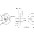 Technical blueprint for Conductive Slip Ring Six Way 2A Collector Ring Assembly for motor starters, industrial use.