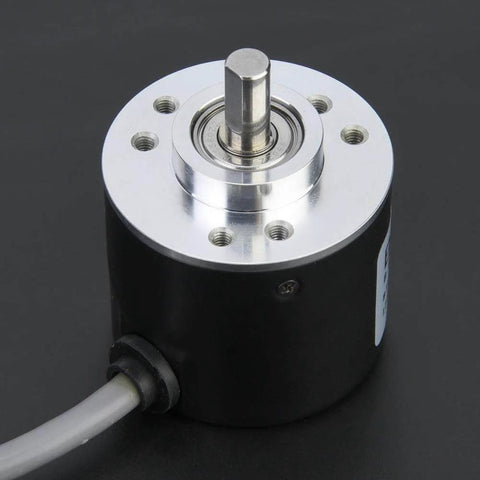 Front view of Incremental Encoder With Quick Response Internal ASIC System Wide Voltage 5 To 26 Volts 38 Millimeter Diameter 1024 PPR
