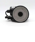 Side view of Autonics ENC 1 2 T 24 Incremental Rotary Encoder, black and gray, with 12-24V DC input, suited for industrial use.