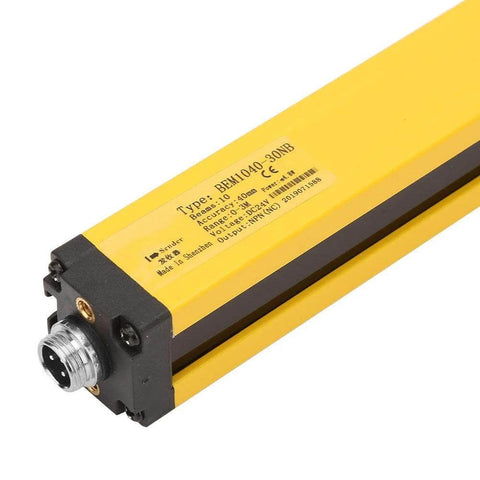 Heavy Duty Pro Grade Light Curtain Sensor Switch 24V DC NPN NC with aluminum housing and connector, shown in close-up view