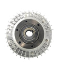 Front view of Pneumatic Shaft Magnetic Particle Brake Clutches for Industrial Equipment, showcasing metal construction and circular design.