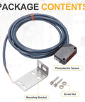 Industrial Grade Workhorse Diffuse Reflection Photoelectric Sensor 12 To 24 V DC With PNP NO NC Output includes mounting bracket