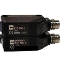 Two black 12-24VDC Photoelectric Switch Sensor E3Z-T86 Or E3Z-T66, industrial-grade sensors for automation with durable connectors