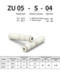 Pro Grade Pneumatic Ejector Vacuum System for Industrial Automation Air Suction Device shown with nozzle size and vacuum specs in chart