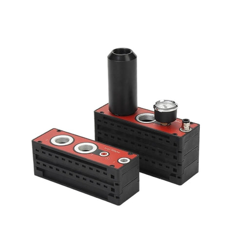 VTM301-DN Multipole Pneumatic Vacuum Pump in rose red finish, compact design for industrial use, showing high vacuum multistage generator.