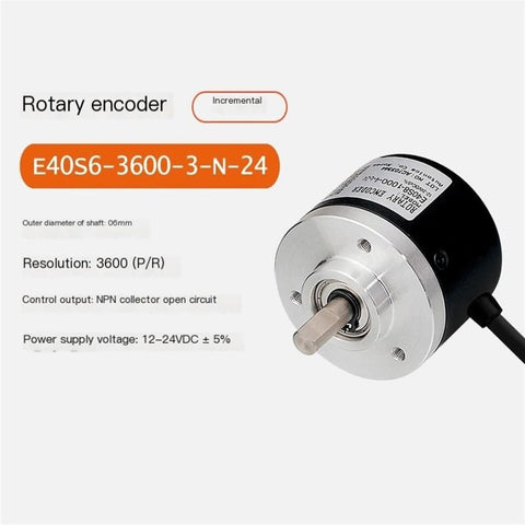 Rotary Encoder E40S6-3600-3-N-24 for Industrial Control with Incremental Output, contact reading, 24V supply, one color housing