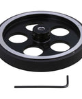 Aluminum And Rubber Rotary Encoder Wheel Black And Silver 300 X 6mm with wrench for conveying speed and position measurement