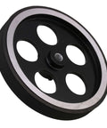 Aluminum And Rubber Rotary Encoder Wheel Black And Silver 300 X 6mm For Precise Conveying Speed And Position Measurement