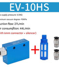 Rugged Suction Cup Vacuum System With Negative Pressure Control Valve and Air Ejector EV10HS 6mm shown with connectors and silencer
