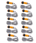 Through Beam Photoelectric Switch Sensor 6-36VDC Adjustable Diffuse Reflection Type, set of sensors with thickened cable and durable PVC jacket