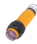 Close-up of Through Beam Photoelectric Switch Sensor 6-36VDC with diffuse reflection, thickened cable, and PVC flame retardant jacket for industrial automation.