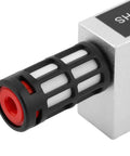 Close-up of CV-10HS Vacuum Ejector And Pneumatic Exhaust Valve For Industrial Vacuum Systems, aluminum alloy, threaded connection