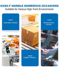 Industries using CV-10HS Vacuum Ejector And Pneumatic Exhaust Valve, automation, logistics, semiconductor sectors.