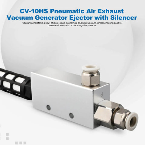 CV-10HS Vacuum Ejector And Pneumatic Exhaust Valve for industrial vacuum systems, aluminum alloy construction, threaded connection