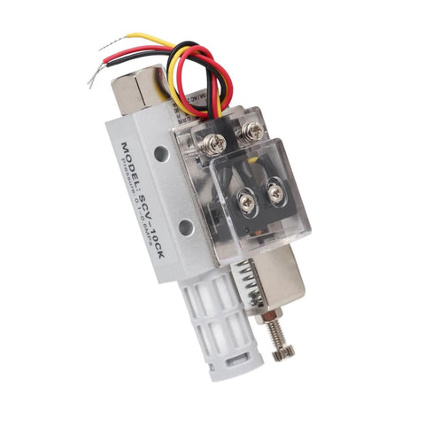 SCV 10CK Pneumatic Vacuum Ejector Generator with PR1/4 female thread for industrial automation, shown with electrical wiring