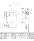 Technical drawing of Pneumatic Vacuum Ejector Valves With CV-10HS 15HS 20HS And 25HS High Negative Venturi Ejectors