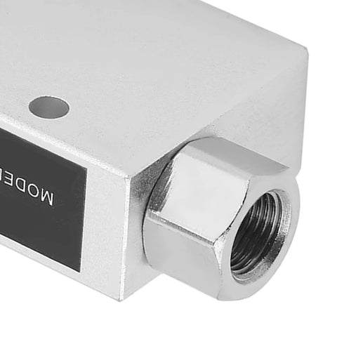Close-up of Heavy Duty Pneumatic Vacuum Generator Ejector CV 10 HS with aluminum alloy build, focusing on connector detail.