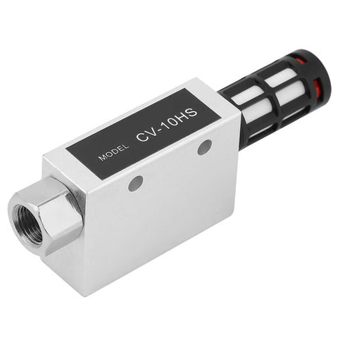 Heavy Duty Pneumatic Vacuum Generator Ejector CV 10 HS with aluminum alloy build, side view showing air exhaust design