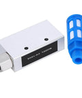 Cv-15Hs Vacuum Generator Venturi Vacuum Pump with silencer ejector, aluminum body, compact design, shown with blue attachment.