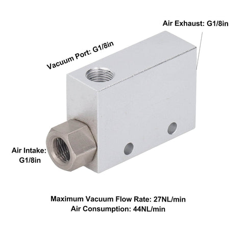 Industrial Vacuum Generator With Pneumatic Exhaust Air Ejector Fitting Aluminum Alloy High Flow Valve for Automation