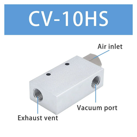 Heavy Duty Vacuum Generator With Venturi Ejector For High Negative Pressure Suction Cup Applications CV10HS Pro Grade