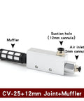 Heavy Duty Vacuum Generator With Rock Solid Suction Cup Negative Pressure Control And Air Ejector with 12mm muffler and air inlet.