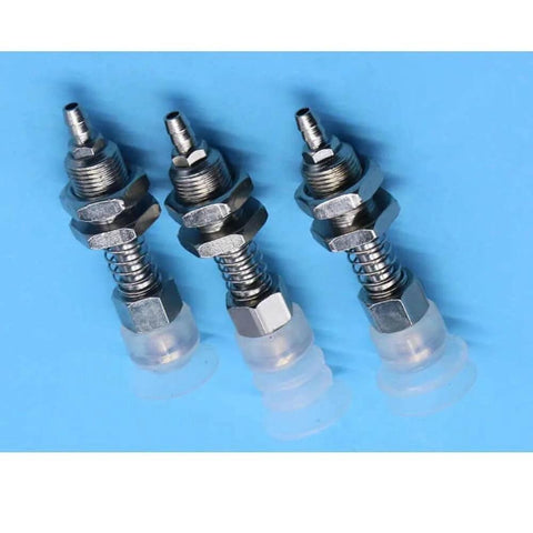 Industrial Pneumatic Vacuum Suction Arm Kit With Metal Tracheal Adapter, Beefy 50mm Two-Layer Suction Cup on blue background