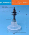 Industrial Pneumatic Vacuum Suction Arm Kit With Metal Tracheal Adapter, Beefy 50mm Two-Layer Suction Cup detail view