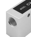 Rock-Solid Vacuum Venturi Generator with 1.5 mm nozzle and 1/4 inch PT female thread, aluminum alloy, close-up of connection point