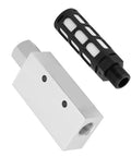 Pneumatic Air Exhaust Vacuum Generator Ejector with Silencer for Industrial Use, aluminum body, compact size, 12 x 5 x 6