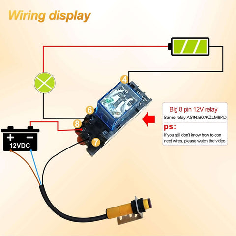 Wiring diagram for Infrared Photoelectric Switch Sensor E3F-DS10P1 with relay and 12V DC connection.