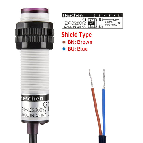 Workhorse M18 Infrared Photoelectric Proximity Switch Diffuse Reflection Type E3F-DS200Y2 with wiring details in focus