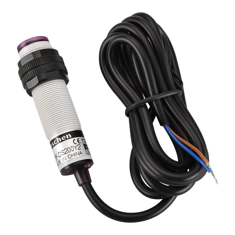 Workhorse M18 Infrared Photoelectric Proximity Switch Diffuse Reflection Type With Normally Closed 2-Wire Output, cable and sensor view