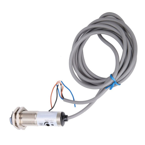 Infrared Proximity Sensor With 10mm Detection Distance NPN NO Photoelectric Switch for Industrial Automation, cylindrical design, 12-24VDC