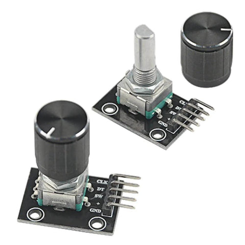 5 Pack KY-040 Rotary Encoder Module Kit With 120 Multicolor Breadboard Jumpers And Ribbon Cables, Detent Push Button