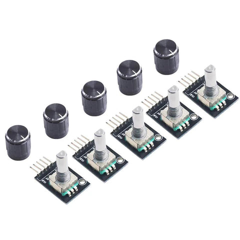 Five Pack 360 Degree Rotary Encoder Module KY-040 Sensor Development Board With Push Button for Arduino projects display